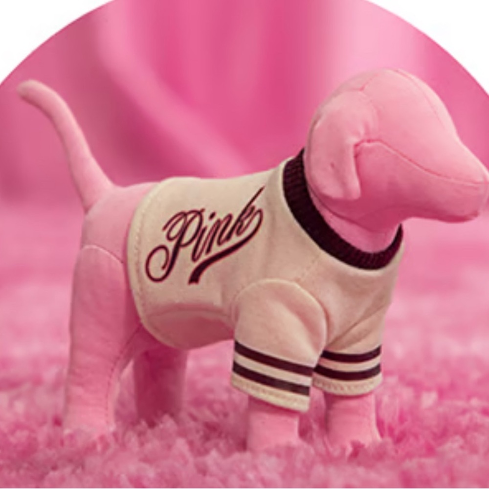 PINK Victoria's Secret Pink Plush Dog with Cream Sweater